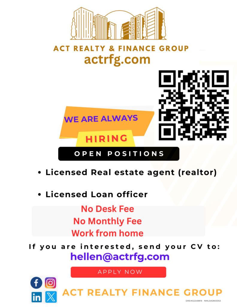we are hiring real estate agent mortgage agent loan officer